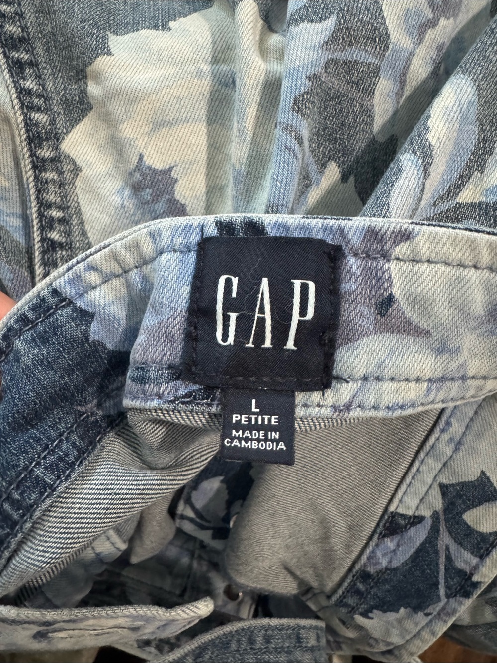 GAP Blue Floral Denim Button-Front Mini Dress | vintage-style botanical NWT - Picture 5 of 9